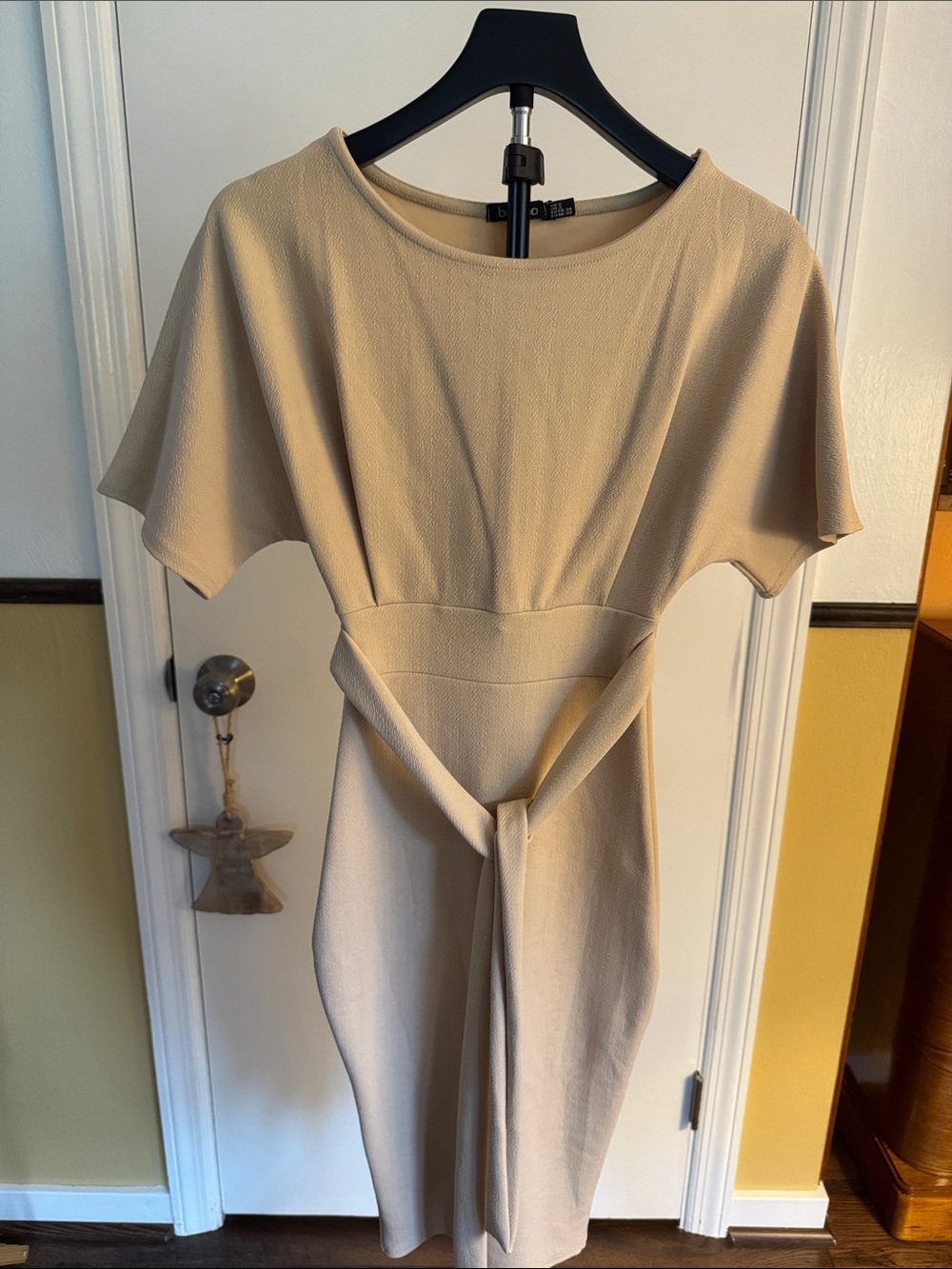 Boohoo Sand Tie-Front High-Low Midi Dress